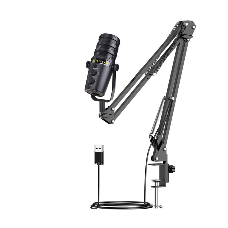 Compact microphone for podcasting in black color