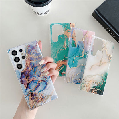 Stylish & Protective Marble Pattern Phone Case for Samsung S24 Ultra, S23, A54, S22 - Dual-Layer TPU+PC Design