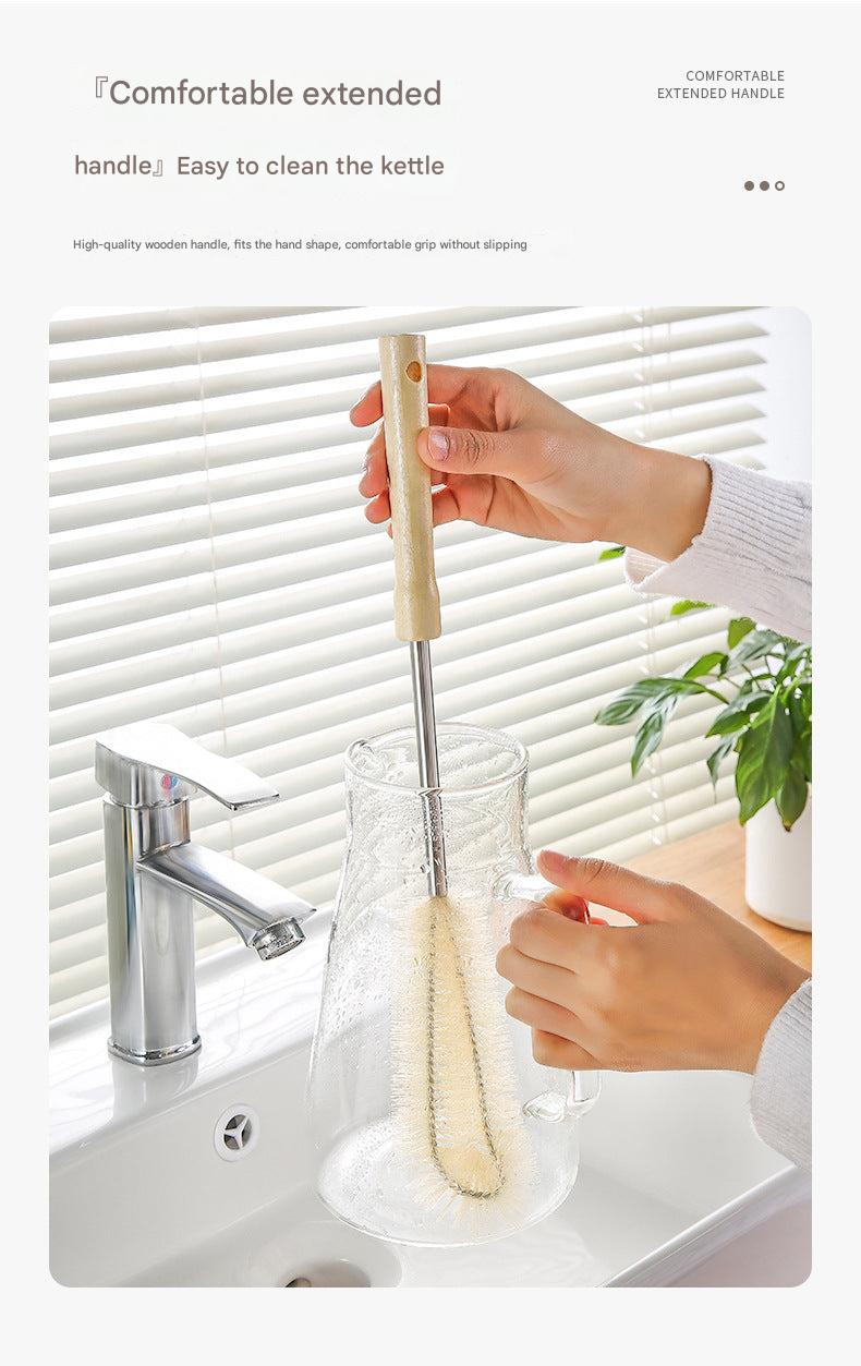 wooden brush for bottle cleaning