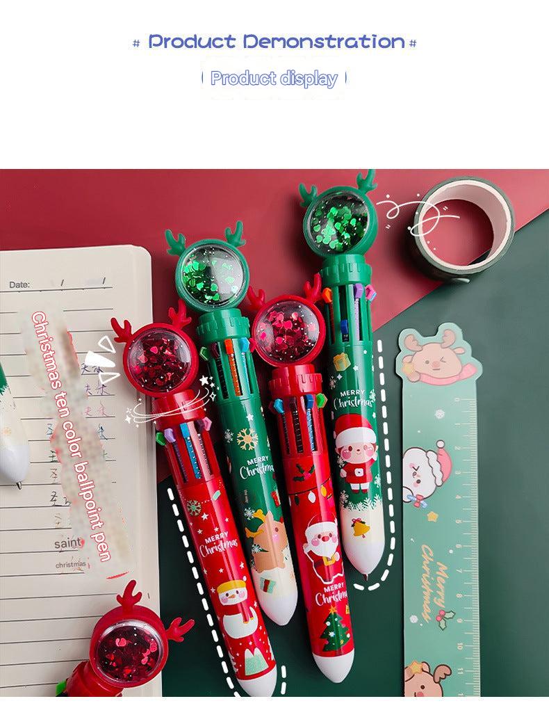 decorative holiday retractable ballpoint pen with Santa