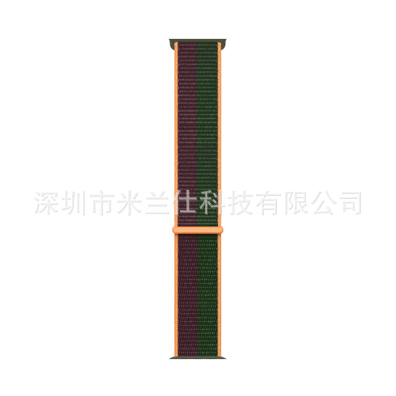 Stylish Nylon Braided Watch Band for Apple Watch - Compatible with Series 1-9 & Ultra - Adjustable Velcro Closure - Multiple Colors Available