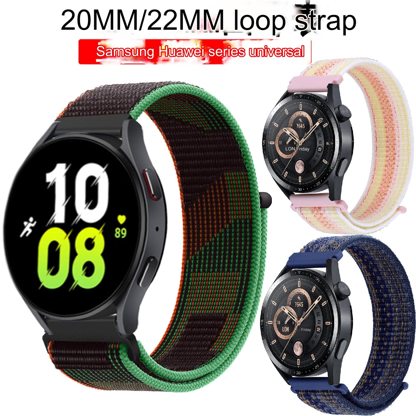 High-Quality 20/22mm Nylon Sport Watch Bands for Huawei GT4 & Samsung Galaxy Watch | Hook and Loop Design