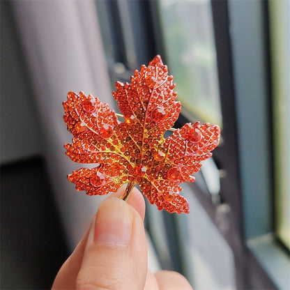 Beautiful Leaf Brooch with Crystals - Image 4