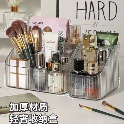 transparent acrylic makeup storage front view