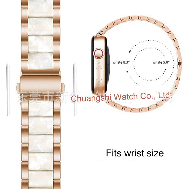 Luxurious Lightweight Metal Resin Band for Apple Watch 9/1SE - Versatile Styles Available