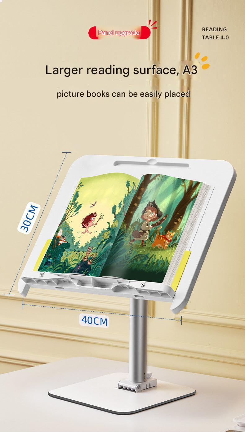 multi-use white reading stand for kids