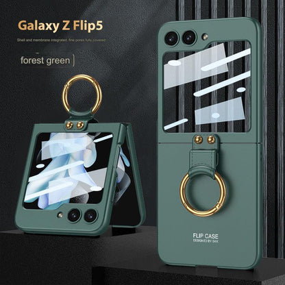 Ultra Slim Samsung Galaxy Z Flip 5 Full-Cover Case with Ring Stand - Stylish and Shockproof