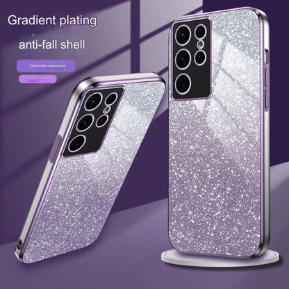 Stylish Samsung Galaxy Protective Case - TPU Electroplated Shockproof Cover for S24, S23, A Series - Available in Multiple Colors