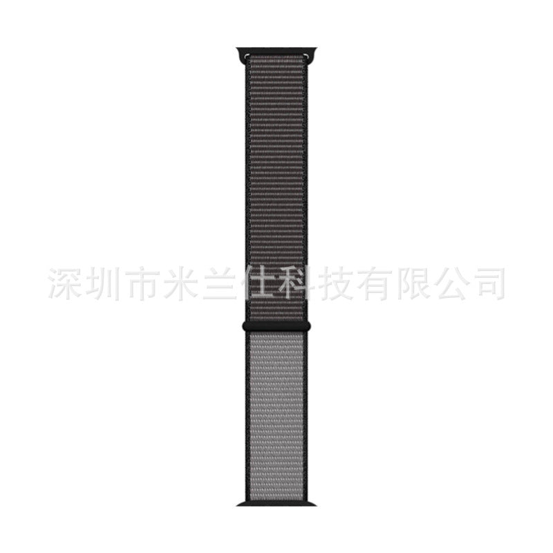 Stylish Nylon Braided Watch Band for Apple Watch - Compatible with Series 1-9 & Ultra - Adjustable Velcro Closure - Multiple Colors Available