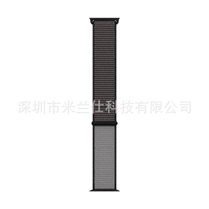 Stylish Nylon Braided Watch Band for Apple Watch - Compatible with Series 1-9 & Ultra - Adjustable Velcro Closure - Multiple Colors Available