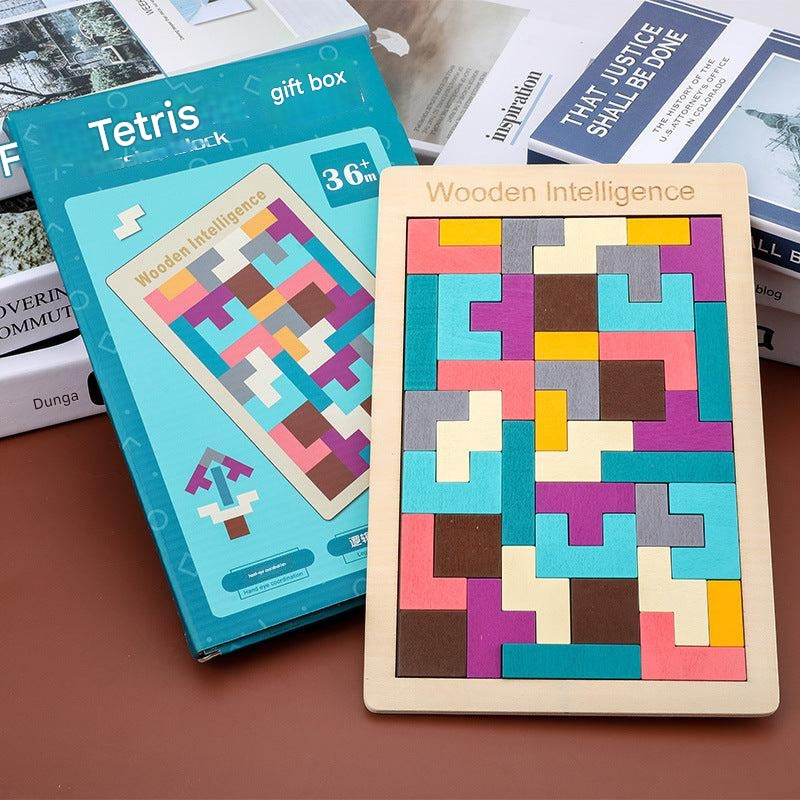 wooden tetris puzzle