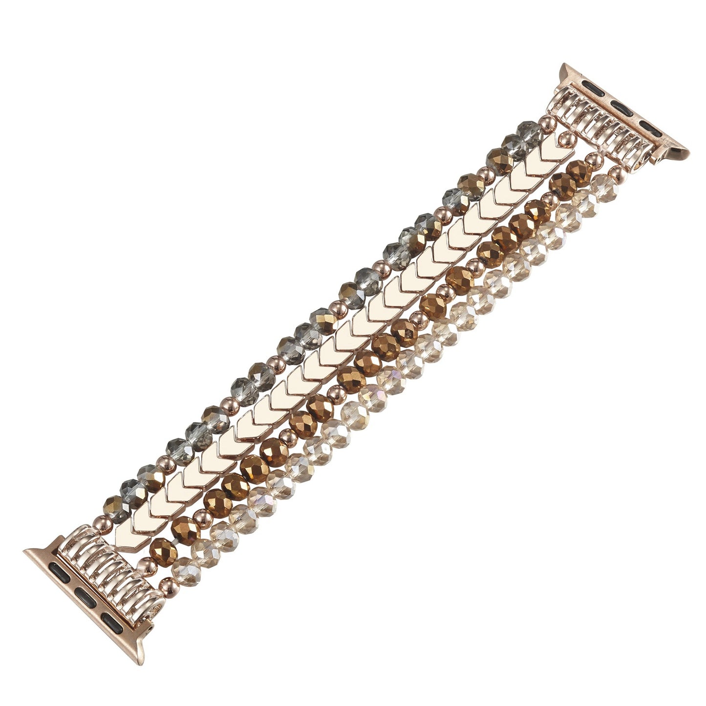 Elegant Crystal Beaded Apple Watch Band – Fashionable Stainless Steel Strap for 38mm/40mm/41mm and 42mm/44mm/45mm Models