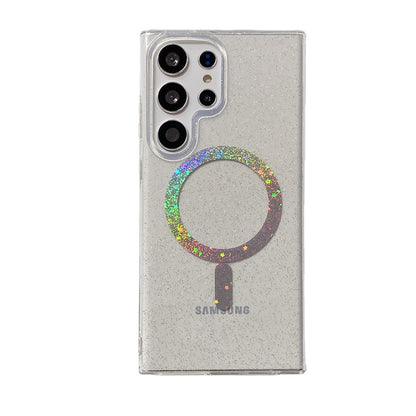 Vibrant Magnetic Clear Case for Samsung Galaxy S22/S23/S24 - Shockproof, Stylish Design with Starry Glitter Finish