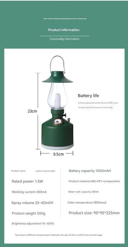 white compact humidifier with led light and speaker