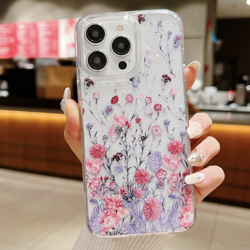 Silicone Butterfly Floral iPhone Case - Shockproof Compatible with iPhone 15, 14, 13 & Samsung S24 Series