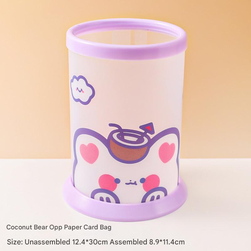 cartoon bear design folding pen holder