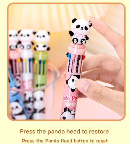 detailed panda design on multi-color pen