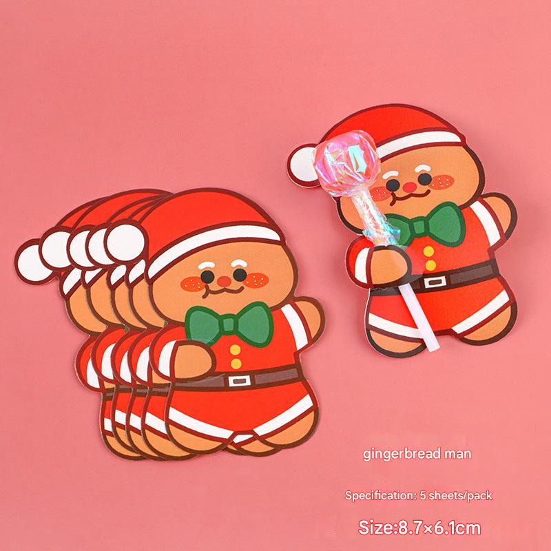 Santa Claus Christmas candy cane card