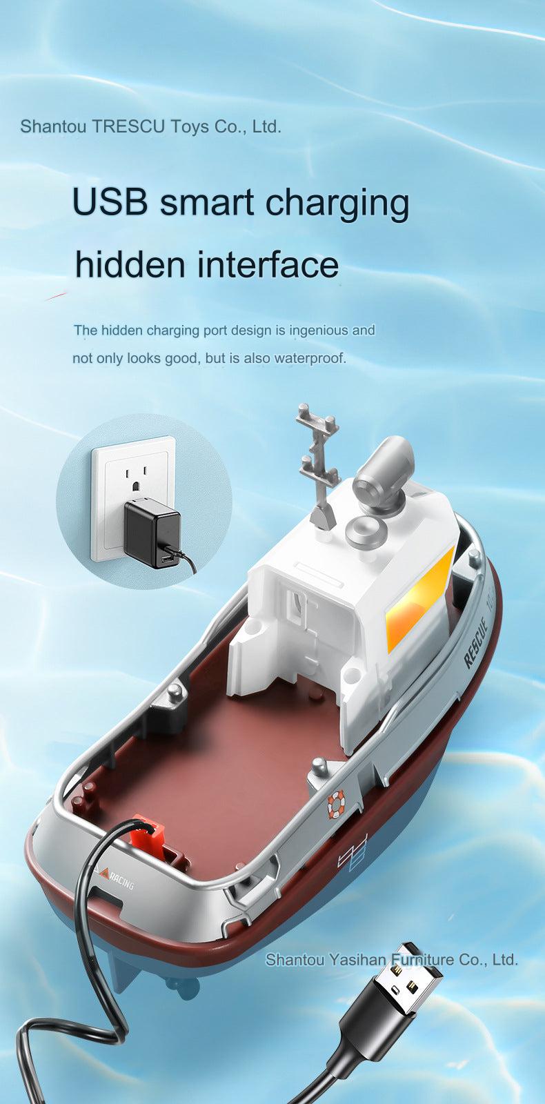 Remote Control Floating Boat Toy with Night Light – 2.4G RC Model for Kids