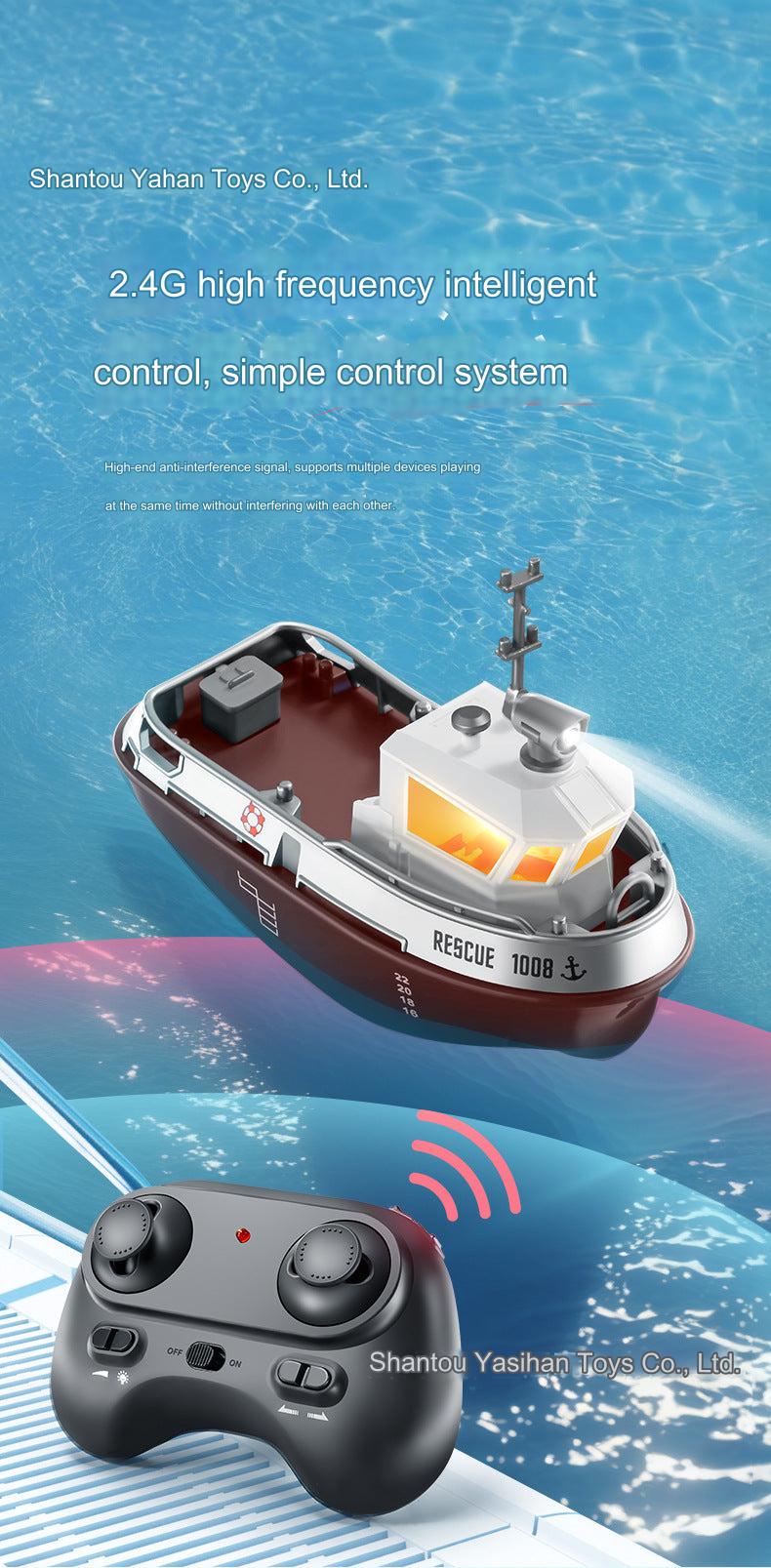 Remote Control Floating Boat Toy with Night Light – 2.4G RC Model for Kids