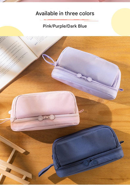 stylish large capacity purple pencil box