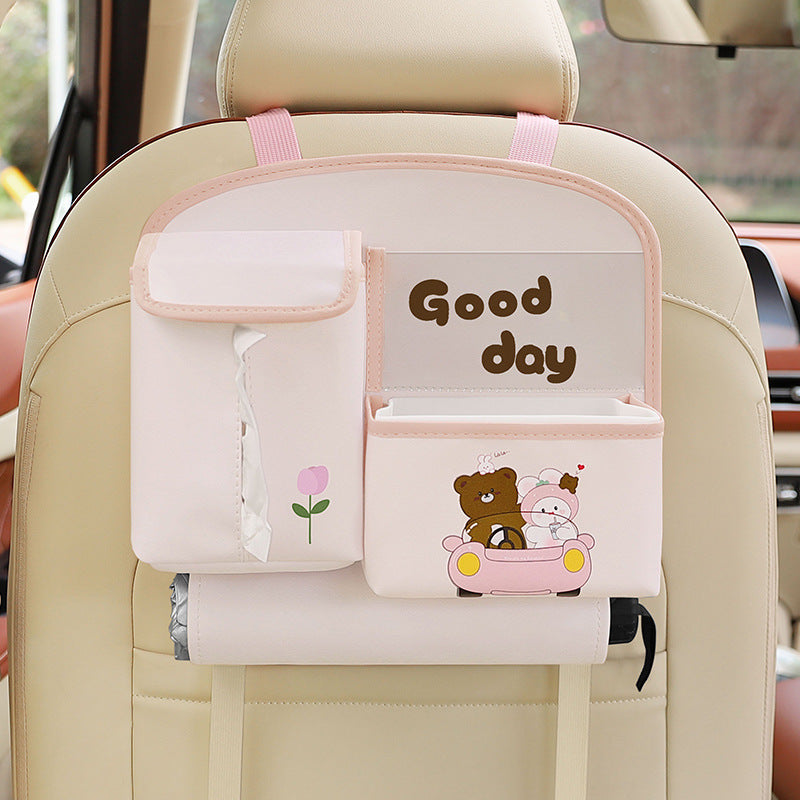 durable car organizer with trash bin image