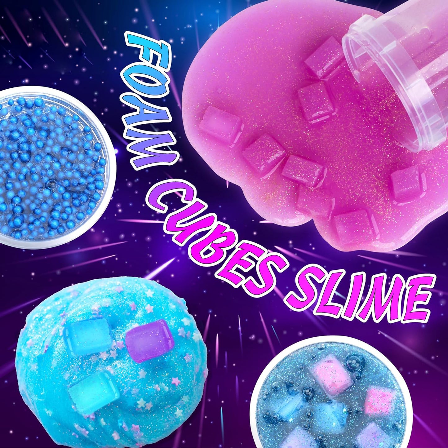 Galactic DIY Slime Kit - Fun Starry Bubble Foam Play Set for Kids | Creative Sensory Activity