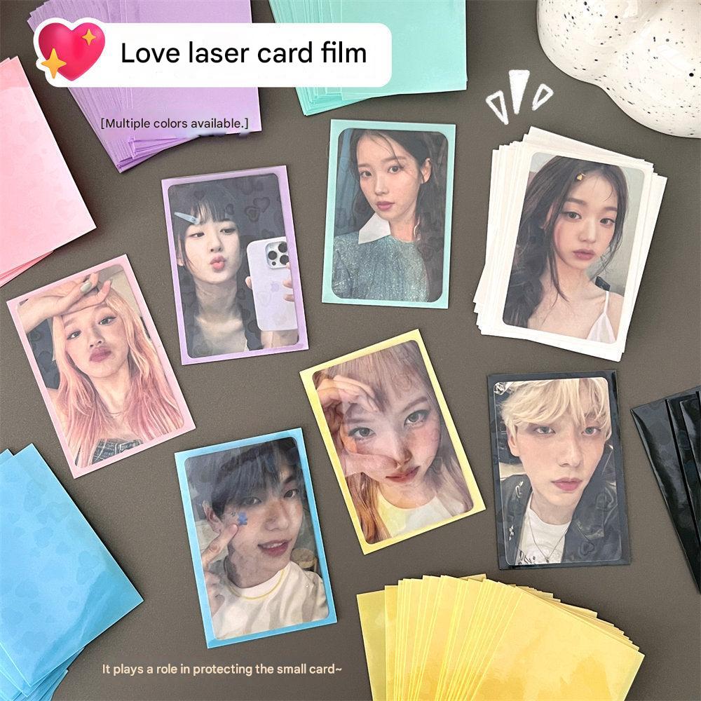 Pink laser heart pattern photo sleeve