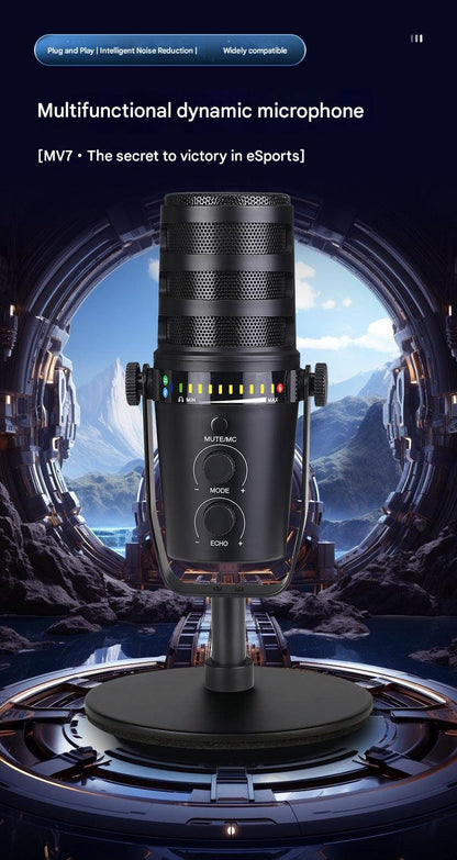 Microphone with adjustable arm for streaming