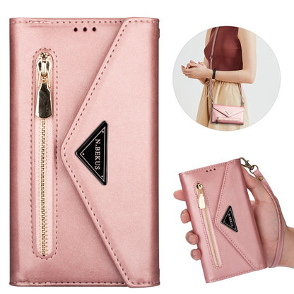 Premium PU Leather Wallet Case for iPhone & Samsung - Multi-Card Holder with Zipper Closure