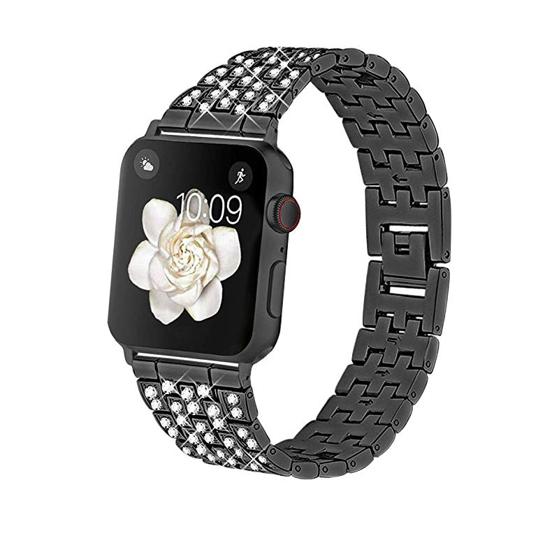 Luxury Diamond-Studded Metal Apple Watch Band - Compatible with All Models