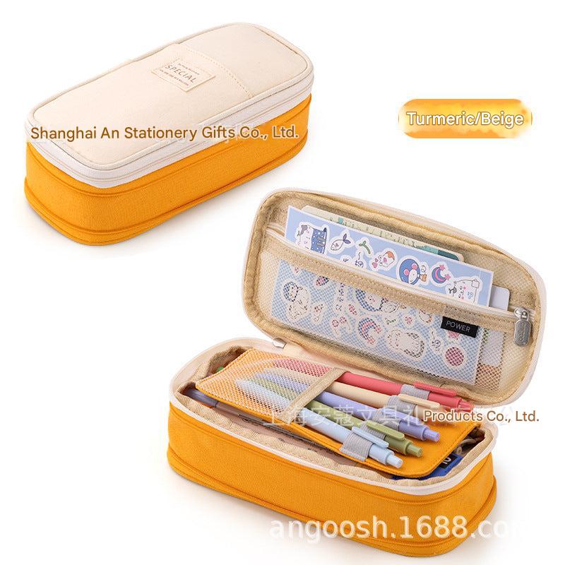 Angoo pencil case navy and beige