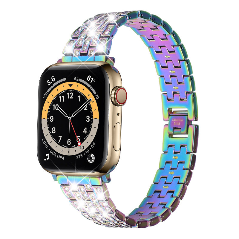 Luxury Diamond-Studded Metal Apple Watch Band - Compatible with All Models