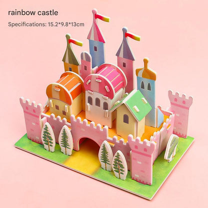 educational foam puzzle of pink castle