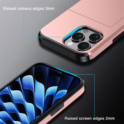 VRSDES iPhone 16 Series Slim Wallet Case - Protective Card Holder for iPhone 16 Pro Max, 16 Pro, and 15 Series - Stylish TPU/PC Design in Multiple Colors