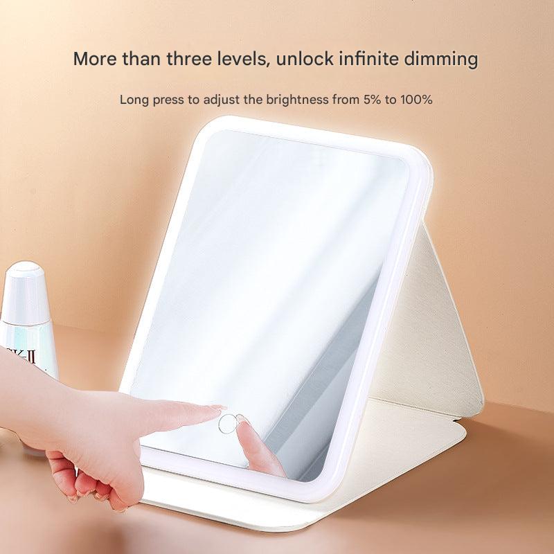 foldable cosmetic mirror for quick touch-ups