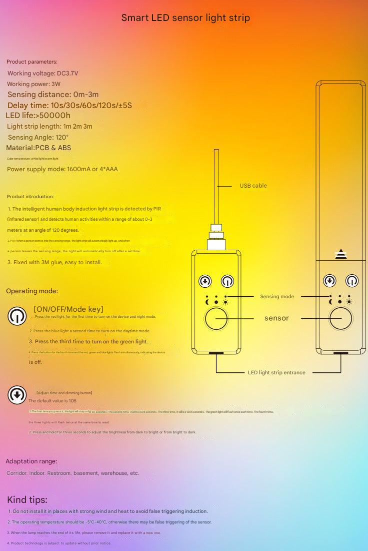 Close-up of LED light strip sensor product image