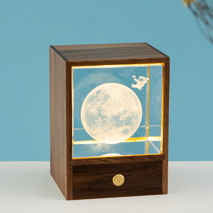 Birthday gift wooden LED globe