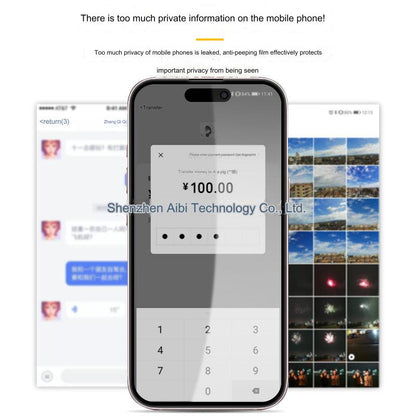 Premium Privacy Tempered Glass Screen Protector for iPhone 15/15 Pro - Full Coverage Anti-Spy Film