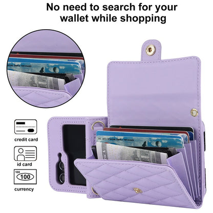 Stylish Protective Wallet Case for Samsung Z Flip Series - Multi-Color Crossbody Design