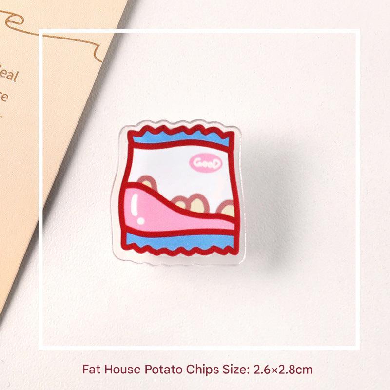 Pearl Milk Tea Acrylic Clip Colorful