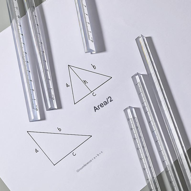 triangular ruler clear acrylic material detail