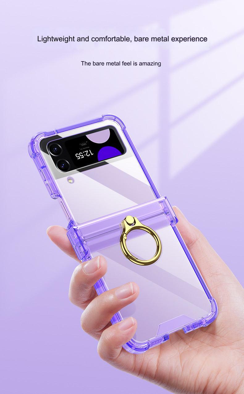 Premium Galaxy Z Flip 4 Protective Case with Ring Holder - Stylish & Durable Folding Screen Cover