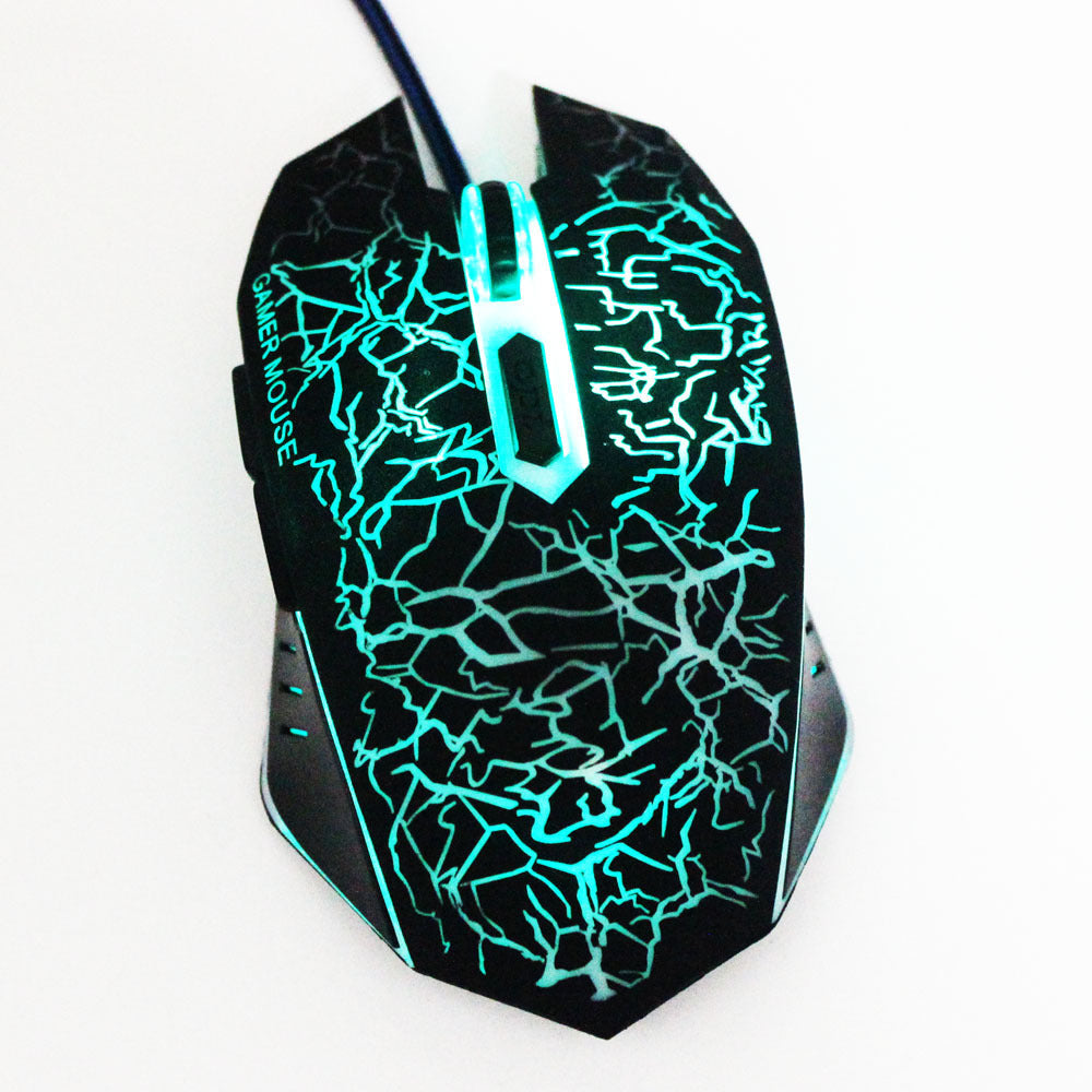 RGB Gaming Mouse - Ergonomic Wired 2400 DPI USB Optical Mouse with Colorful LED Backlight