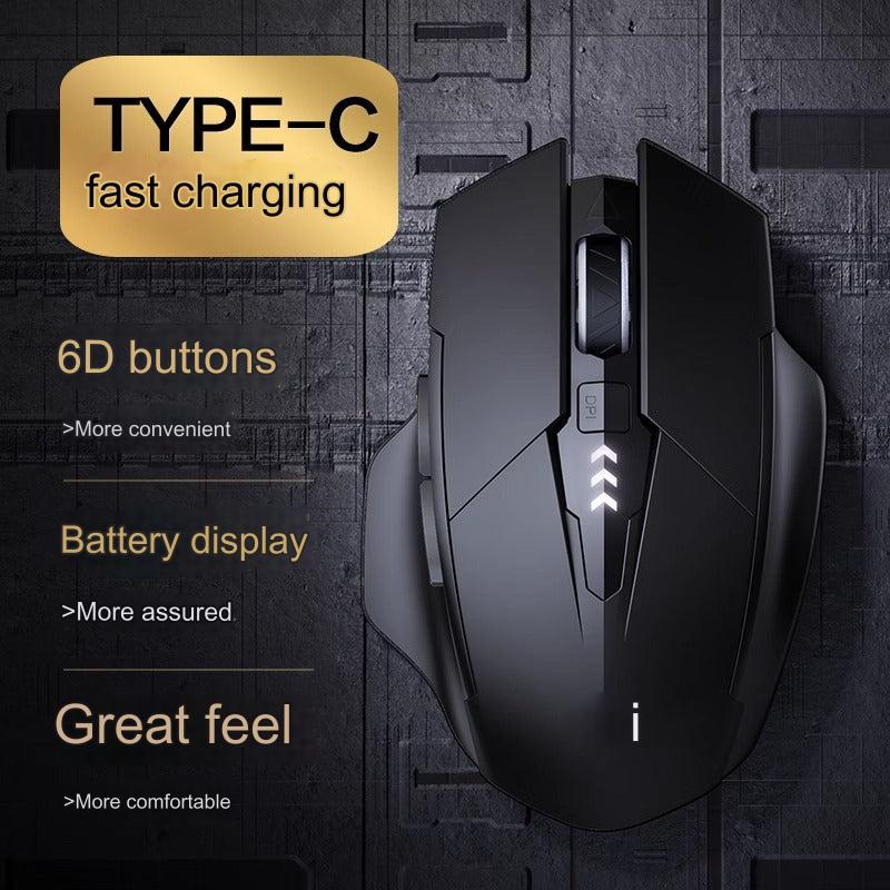 INPHIC PM6 Wireless Bluetooth Ergonomic Mouse - Silent Click, Rechargeable & Versatile for Gaming and Office Use