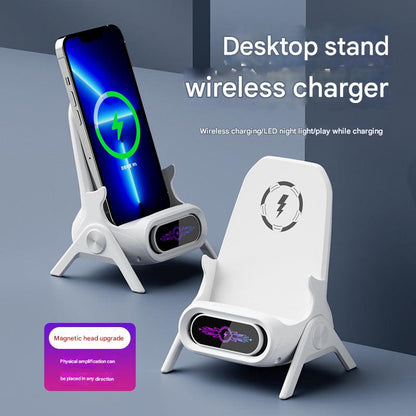 black wireless charger operational view