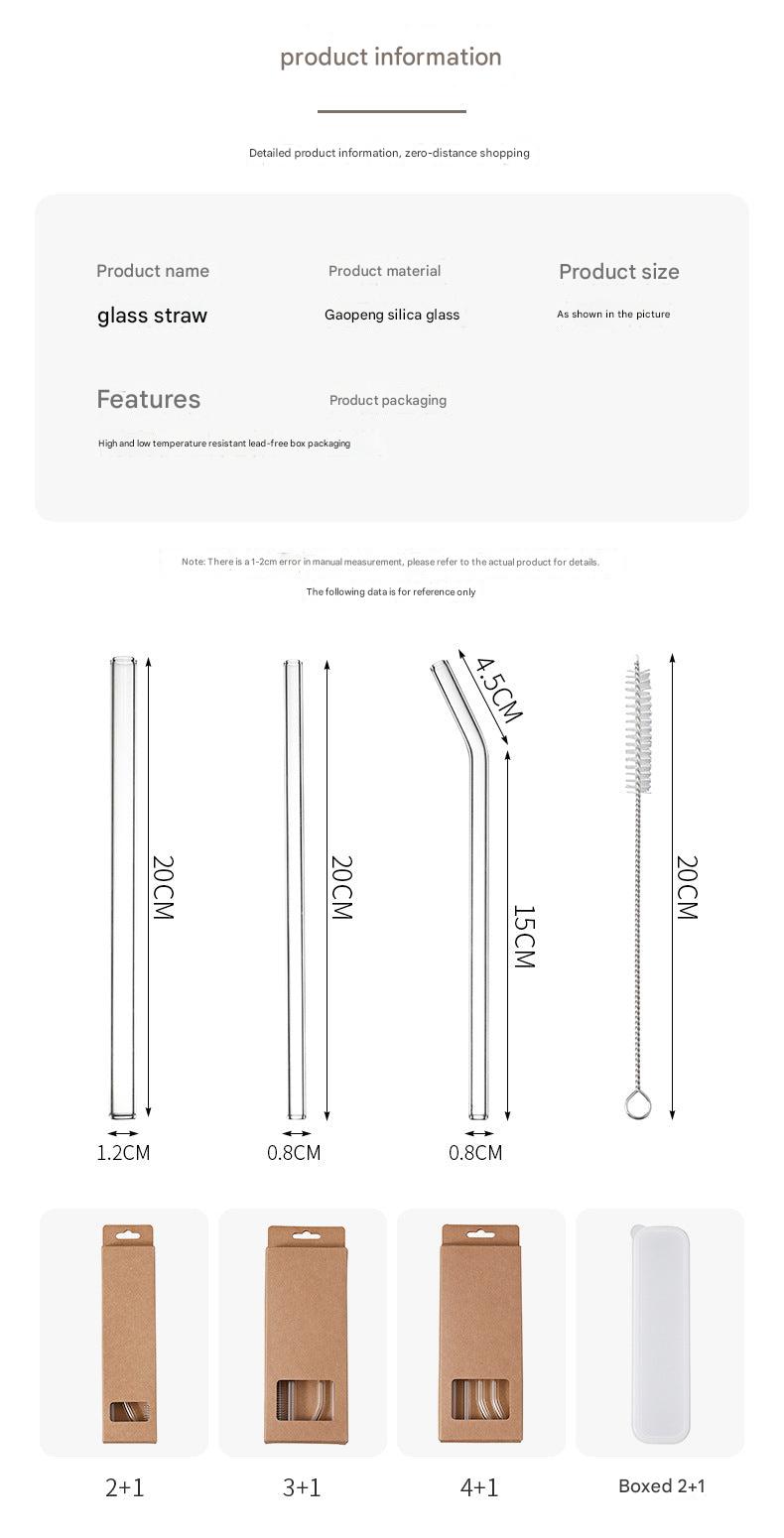 eco-friendly glass straw set