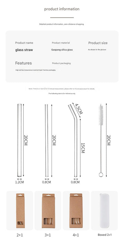 eco-friendly glass straw set