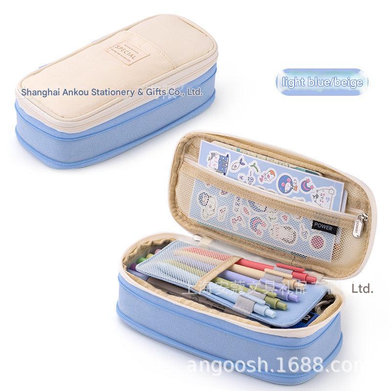 Angoo pencil case pink and beige