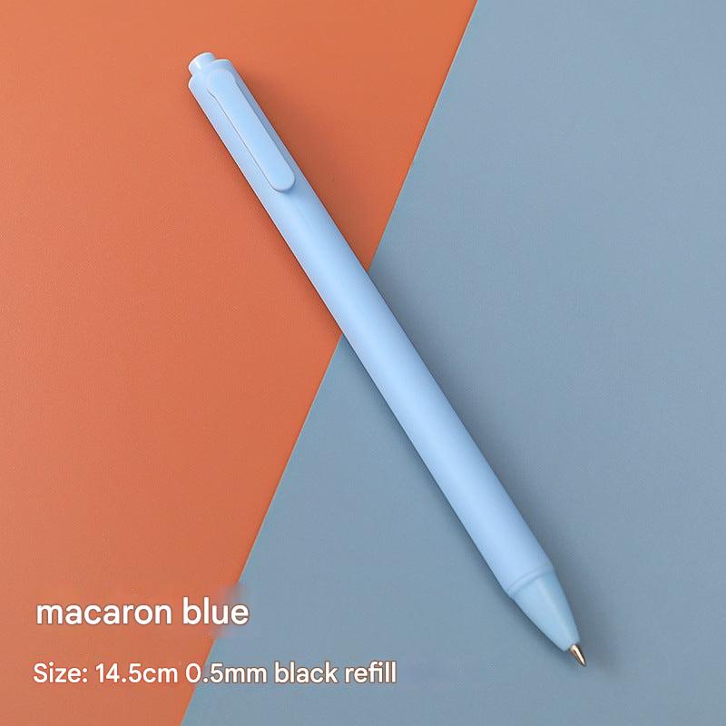 stylish macaron colored gel pens on desk